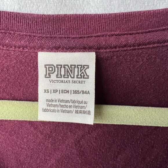 PINK by Victoria’s Secret t-shirt. White PINK logo Striped Sleeve Detail size XS - Picture 4 of 6